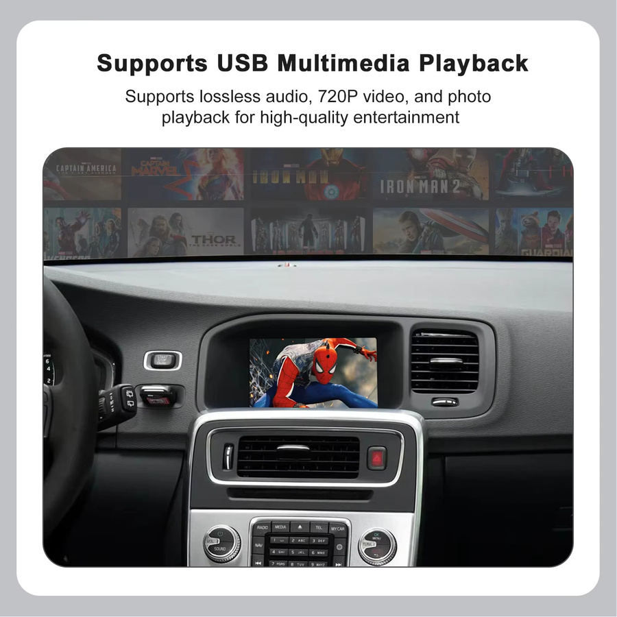 REEIIO Kabelloses CarPlay und Android Auto Multimedia-Modul für Volvo S60 S80 XC60 V60 V40 (2015-2018) mit Unterstützung für Rückfahrkamera und Navigation - Bild 3