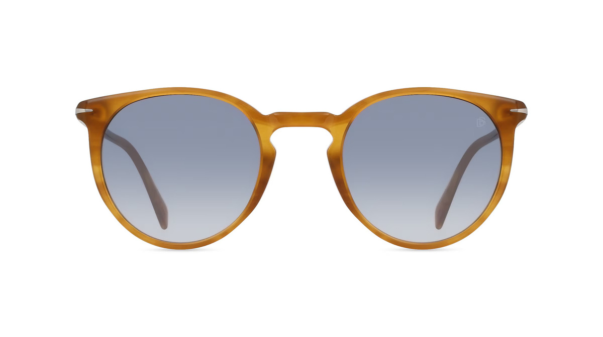 David Beckham DB 1139/S Sonnenbrille Panto, Vollrand, Acetat, gelb, blau, Herren - Bild 1