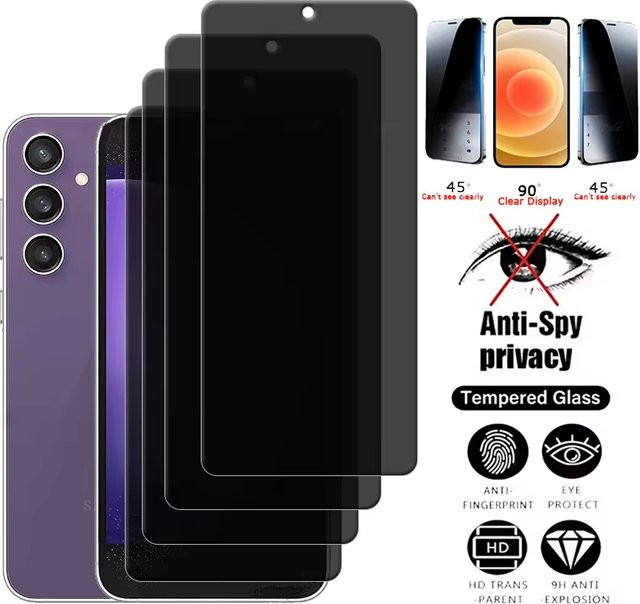 Samsung Anti-Spionage-Displayschutzfolien aus gehärtetem Glas für Galaxy A57 A56 A55 A37 A36 A35 A34 A54 A53 A52 A27 A17 A15 A14 A07 (1-4 Stück) - Bild 1