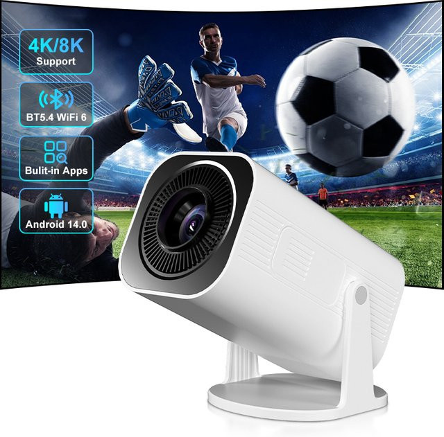 Salange P330 Heimkino-Projektor mit Android 14, 8K Auflösung, 1080P, 12000 Lumen, WiFi6 und Bluetooth 5.4, Farbe: Weiß - Bild 1