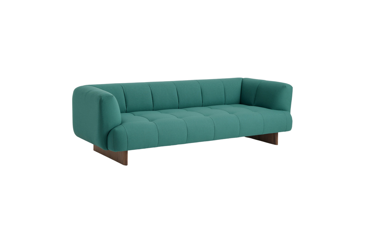 HAY Quilton Lift 3-Sitzer Sofa in Grün mit Federfüllung und Armlehnen B: 248 cm, H: 72 cm, T: 109 cm - Bild 2