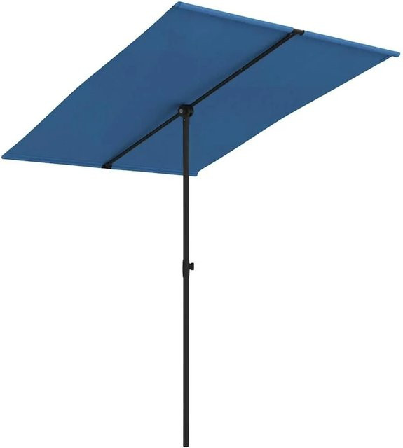 vidaXL Sonnenschirm mit Aluminium-Mast aus Polyester in Azurblau, B/T/H: 200 x 200 x 215 cm - Bild 1