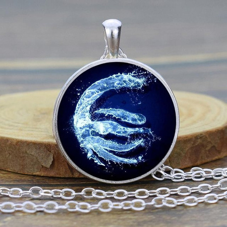 KAYOU Halskette, Anhänger Cabochon Glas, blue, Damen, Herren