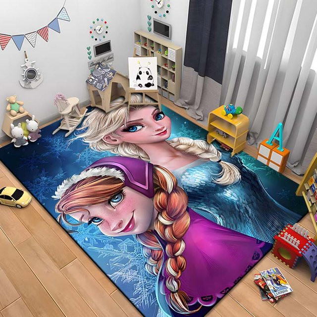 Useful Home Kinderteppich Schneekönigin Frozen Elsa Design, Blau, B x T: 100 x 70 cm - Bild 1