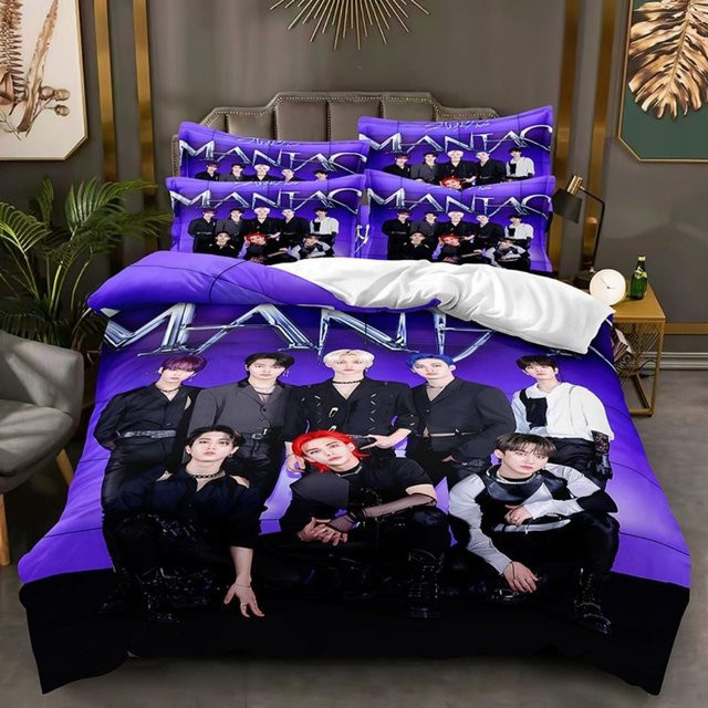BTS Bettwäsche-Set ZbrThirteen mit Motiv für Teenager, Farbe: Lila, B/H: 140 x 200 cm - Bild 1