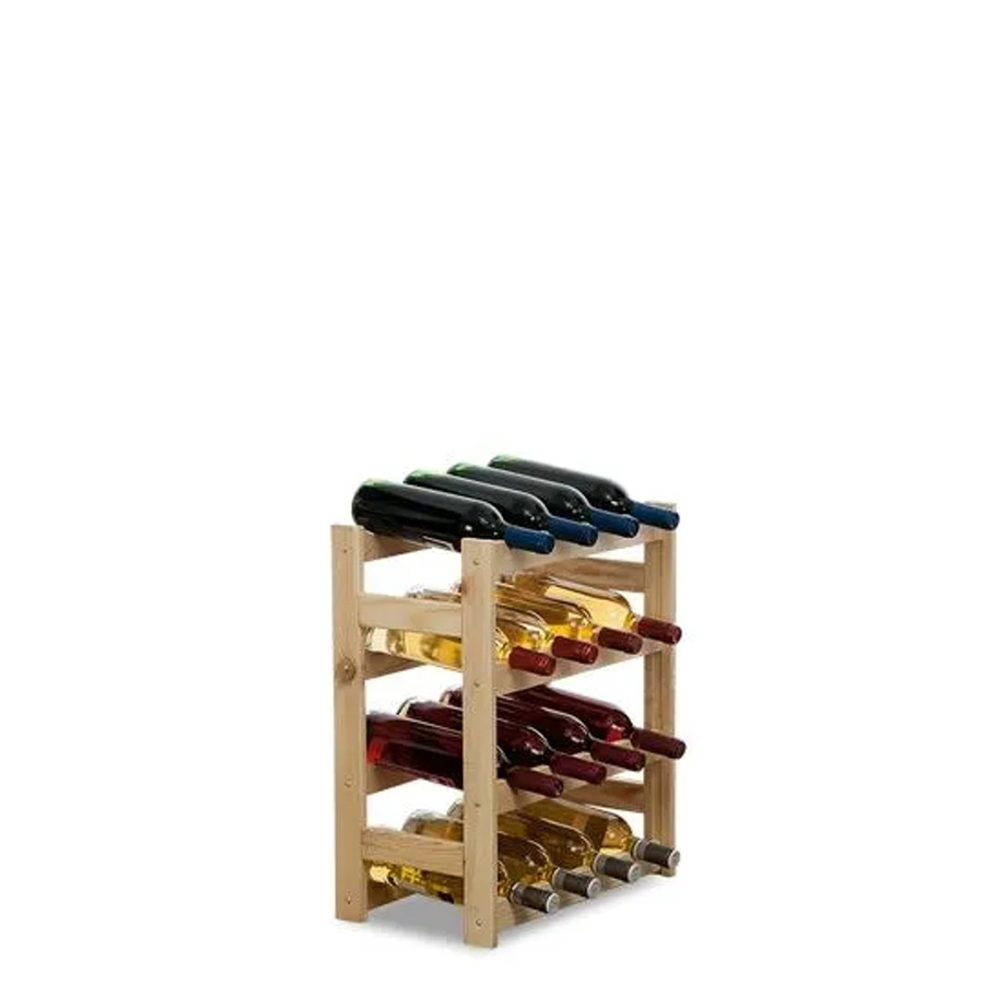 PROREGAL Pinotwine Weinregal aus massivem Kiefernholz, Natur, H x B x T: 54 x 43 x 25 cm, Platz für 16 Flaschen - Bild 2