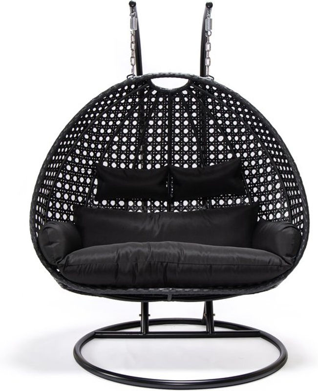 Home Deluxe Polyrattan Hängesessel TWIN Schwarz B/T/H: 120 x 74 x 195 cm - Bild 3