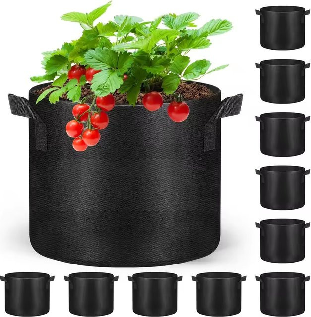 Schwarze Filz-Wachstumsbeutel für Gemüse und Blumen, 5 Gallonen, verdickter Gartenstoff-Pflanztopf für Gewächshaus und Garten - Bild 1