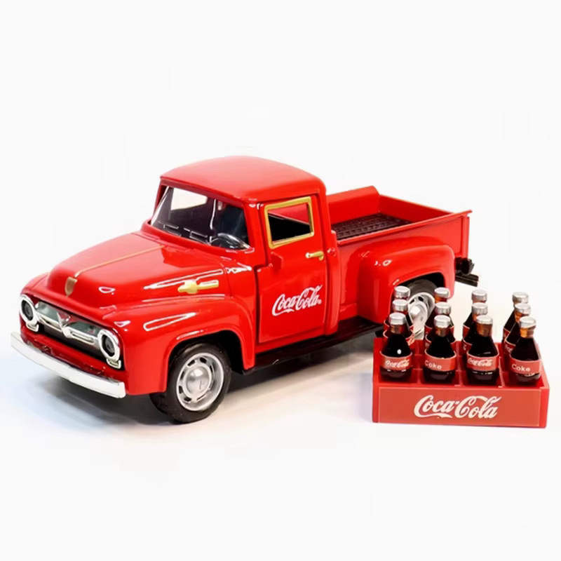 WELLY 1955 Chevrolet's Pickup Truck Transporter, Legierungsautomodell, 1:32, ab 3 Jahre - Bild 3
