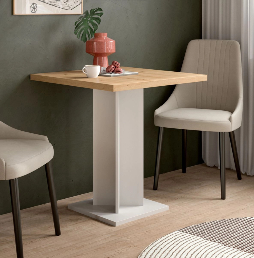 Esstisch Anton Inn.Furn in Eiche und Weiß, quadratisch, B/T/H: 70 x 70 x 76 cm - Bild 2
