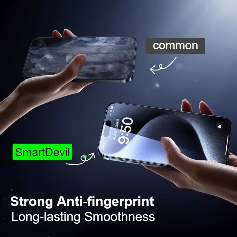 SmartDevil Anti-Fingerabdruck-Hartglasfolie für iPhone 15 Pro Max, 14 Pro, 13, transparent, HD-klarer Displayschutz, 2/3 Stück - Bild 2