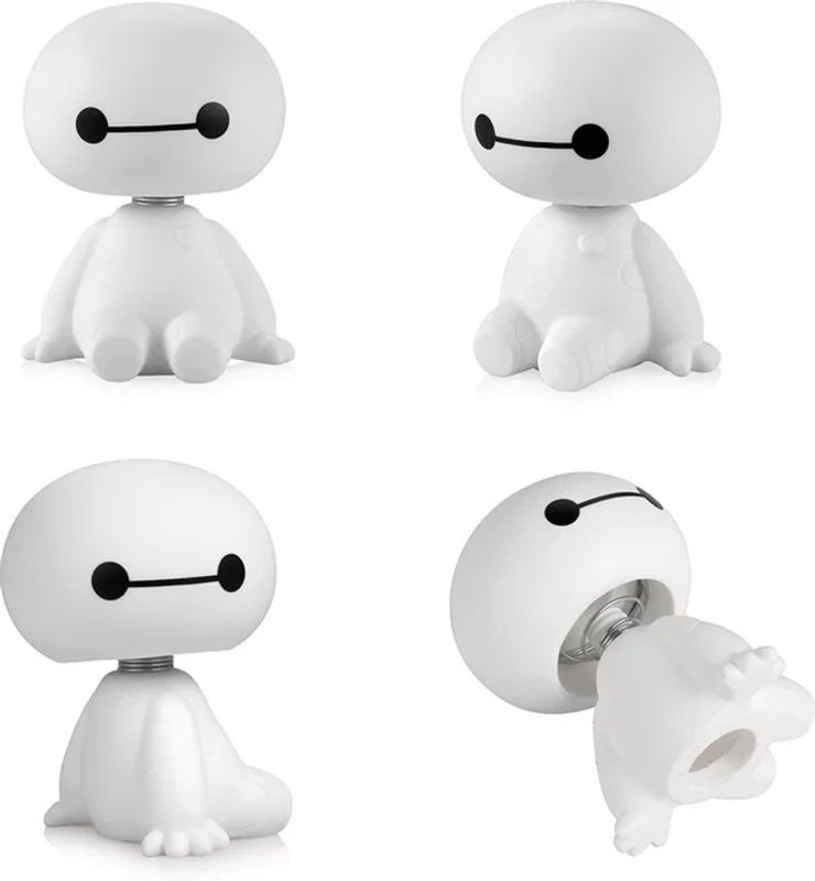 Baymax Roboter Figur aus Kunststoff als Auto Ornament für die Innenraumdekoration in Weiß - Bild 1