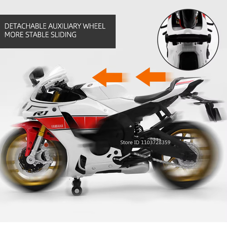 MAKEDA YZF-R1M NIJIA ZX6R Modell Motorrad, Maßstab 1:12, Metall, Grün - Bild 5