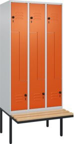 C+P Z-Spind Classic PLUS Sitzbank mit 6 Fächern und Sicherheits-Drehriegel, Buche-Hartholz, B/T/H: 212 x 90 x 81,5 cm - Bild 1