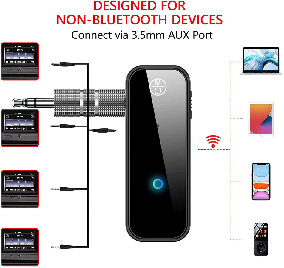Korseed Bluetooth 5.0 Audio-Empfänger und -Sender in Schwarz mit 3,5 mm Klinkenanschluss für TV, PC und Auto - Bild 2