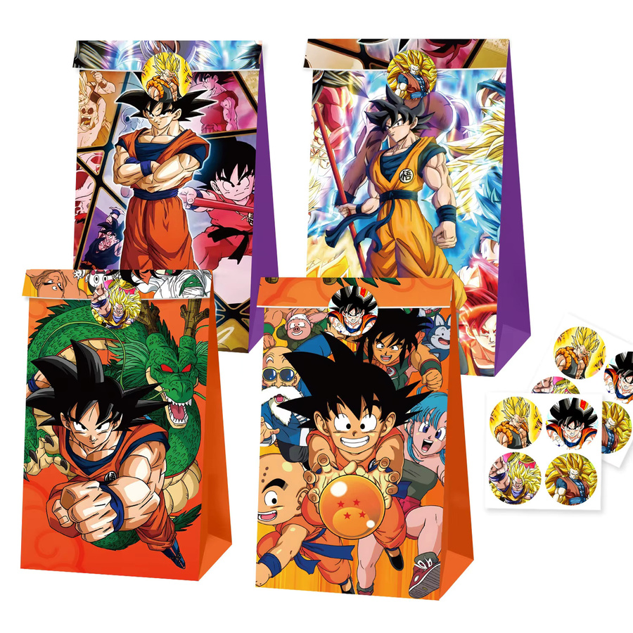 Bandai Dragon Ball Party-Geschenktüten mit Aufklebern im Anime-Design für Kinder, Mehrfarbig - Bild 2