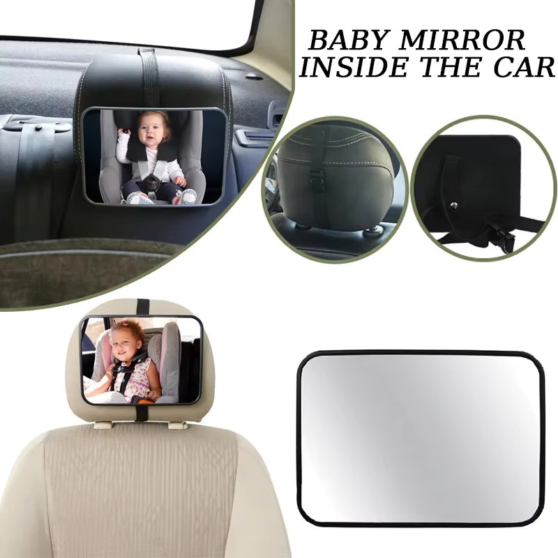Universeller Auto Rückspiegel Baby Spiegel in Schwarz zur Überwachung deines Kindes auf dem Rücksitz - Bild 2