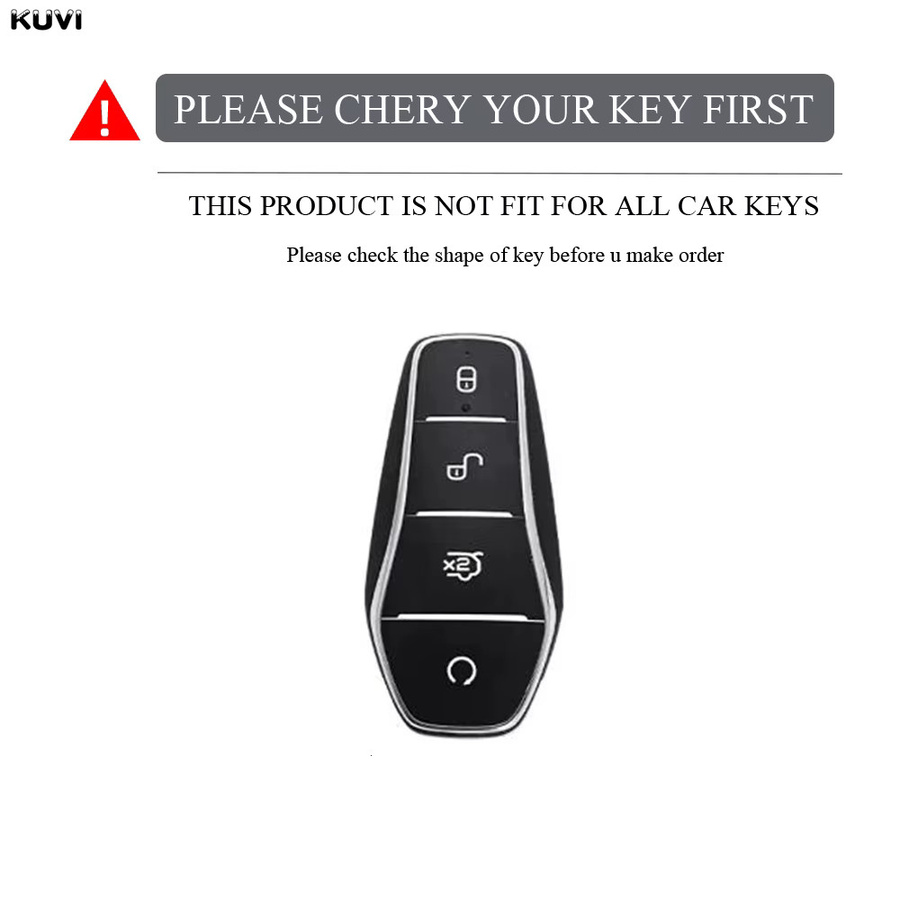 Kuvi TPU Autoschlüsselhülle für BYD Qin Plus dmi, Atto 3, Han EV und Dolphin mit 4-Tasten-Modus und Schlüsselanhänger - Bild 2