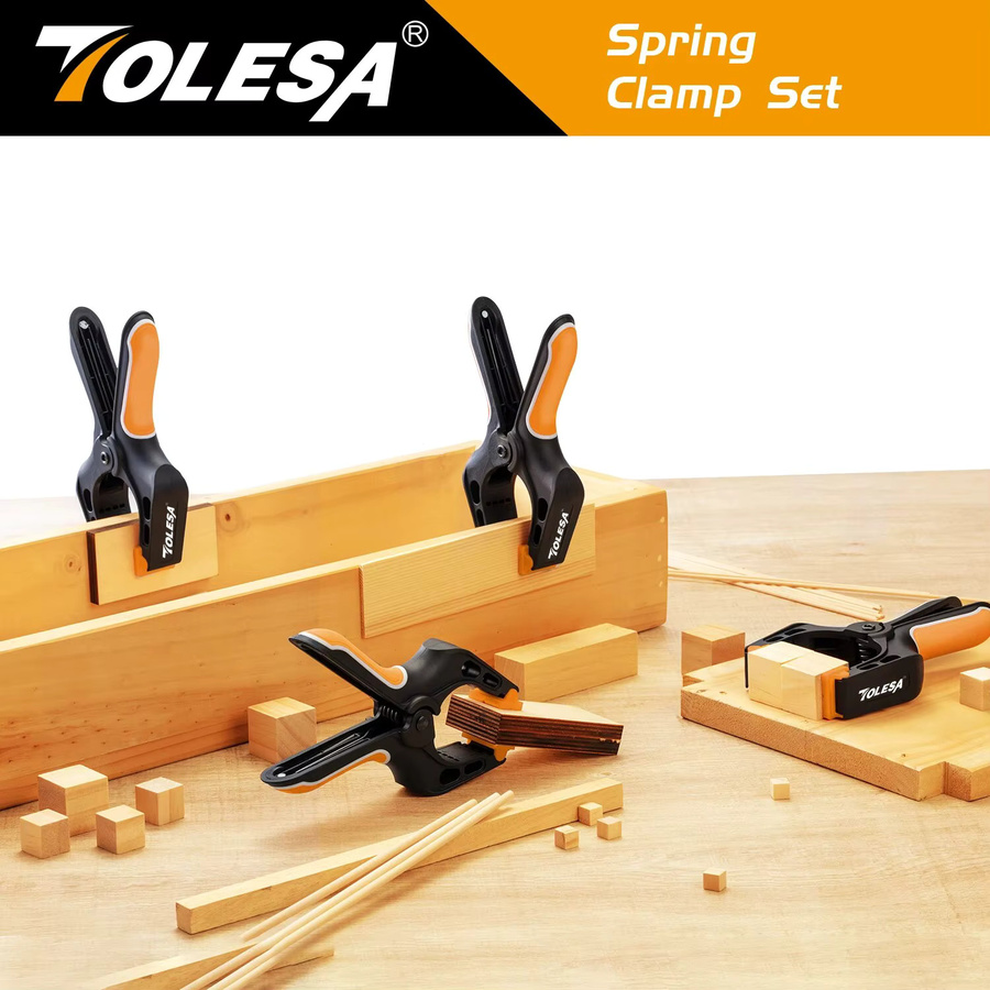 TOLESA Federklemmen aus Kunststoff, 4 Stück, 7 Zoll mit 7,6 cm Backenöffnung zum Basteln und Kleben - Bild 2