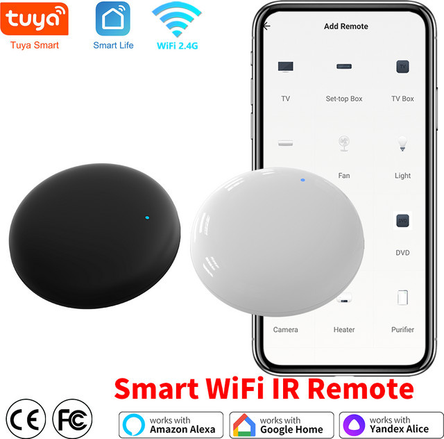 Tuya Smart IR Fernbedienung mit WiFi für Smart Life App, kompatibel mit Alexa und Google Home, Schwarz - Bild 1