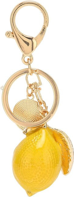 Koogeelife Schlüsselanhänger Zitrone, Strass, beige, Unisex - Bild 1