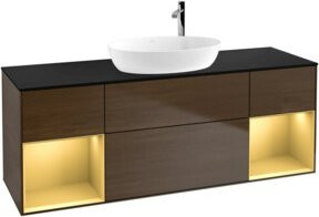 V&B Waschtischunterschrank Finion in Walnussveneer, Breite: 160 cm, Tiefe: 50,1 cm, Lackiert - Bild 1