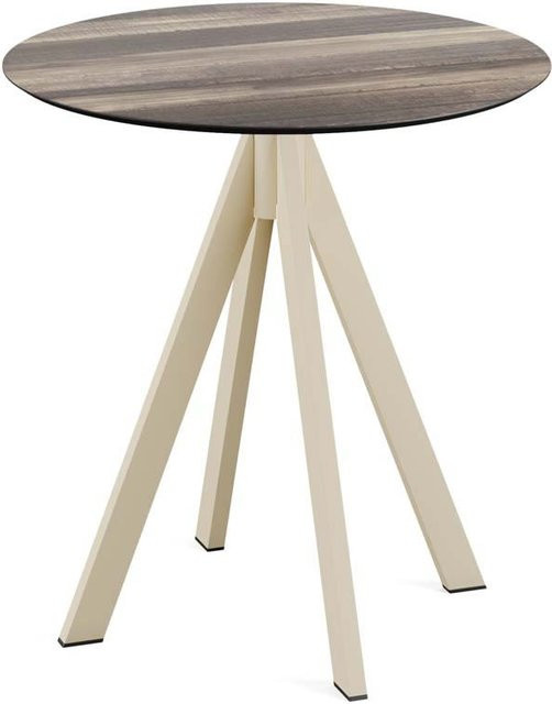 Feros Terrassentisch Infinity Sand mit HPL-Platte, rund, hellbraun, Höhe: 73,2 cm, Durchmesser: 70 cm - Bild 1