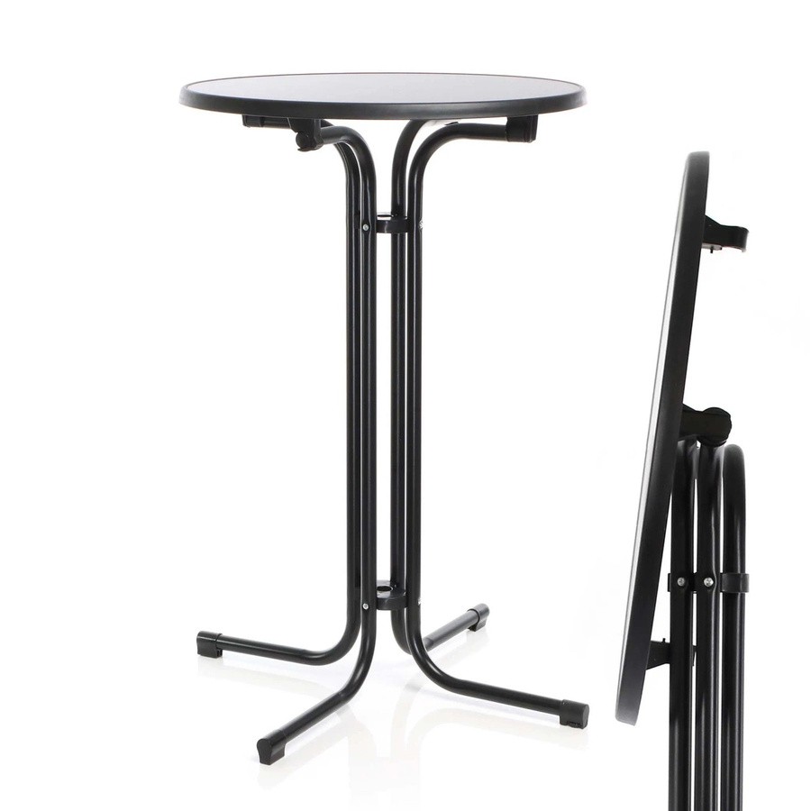 Toboli Klappbarer Bistrotisch Schwarz Rund Ø 80 cm, Höhe: 110 cm - Bild 2