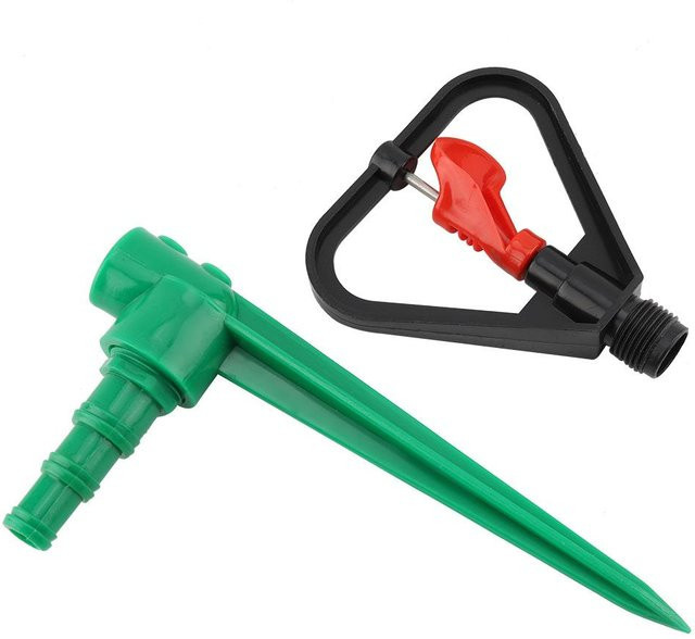 TOMTOP JMS Garten Sprinkler aus Kunststoff mit 360 Grad Sprühbereich und Flow Control, 1/2 Zoll, Schwarz und Grün - Bild 1