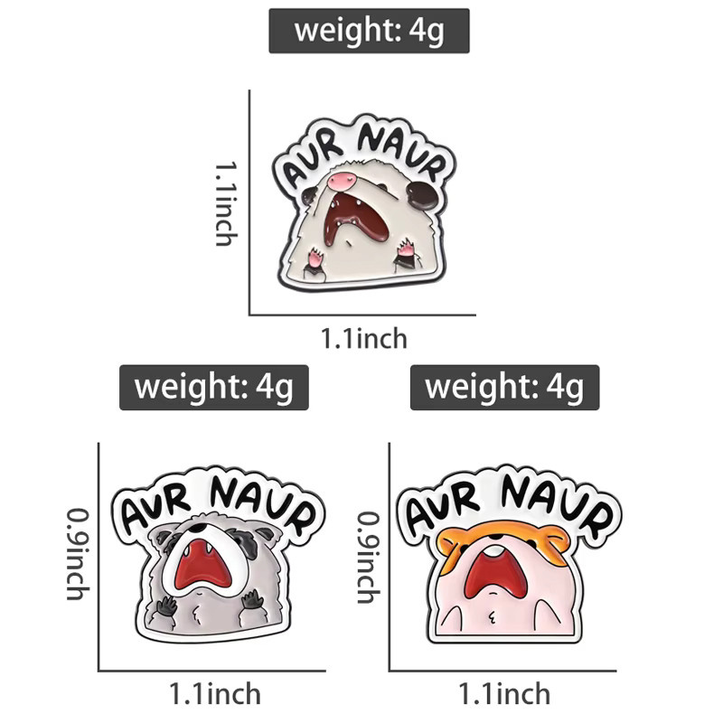 AUR NAUR Brosche, Waschbär Emaille, Metall, Unisex - Bild 2