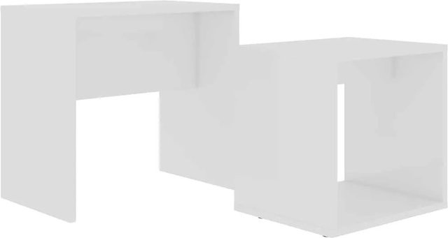 vidaXL Couchtisch-Set in Weiß mit modernem Design aus Holzwerkstoff, B/T/H: 48 x 30 x 45 cm - Bild 1