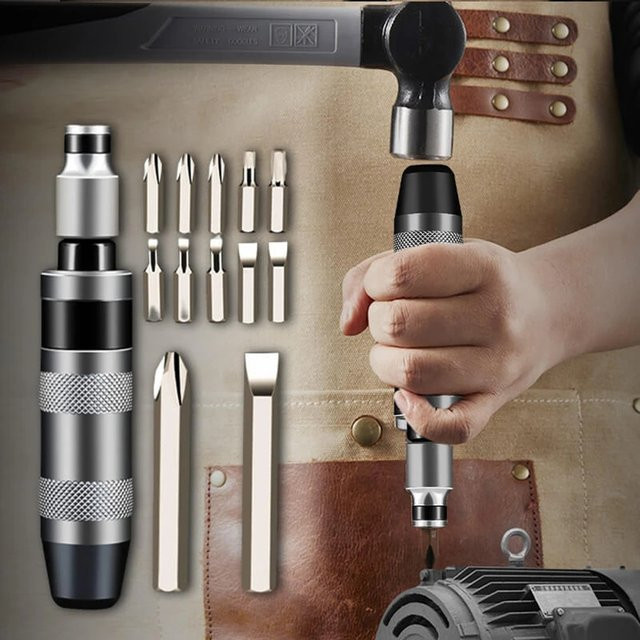 Aleekit Manueller Schlagschrauber Reversibler Schraubenentferner Spanner in Silber - Bild 1