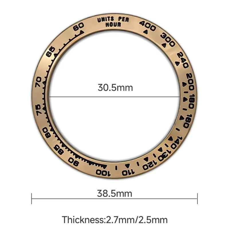CAOWTAN Lünette Edelstahl, Gold Silber Rose Gold, 38,5*30,5 mm, Herren - Bild 4