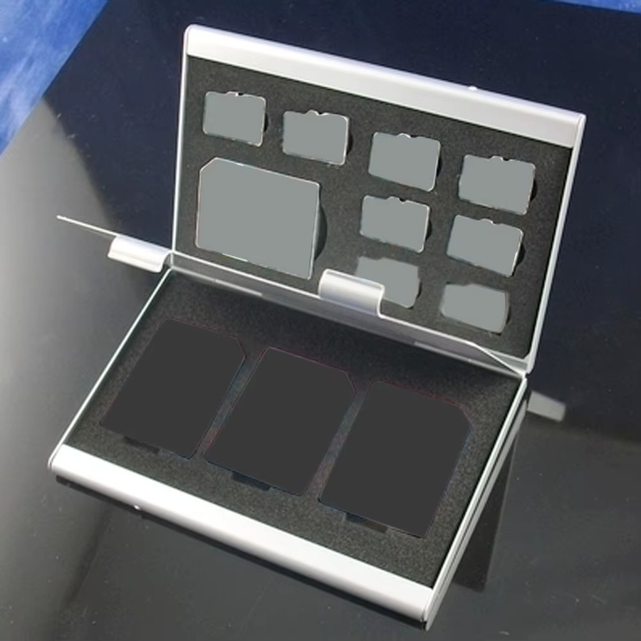 VODOOL Speicherkarten-Aufbewahrungsbox aus Aluminium in Silber für SD und TF Speicherkarten - Bild 1