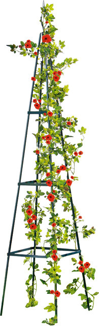 Dekorative Rankhilfe Pyramide von Powertec Garden aus Metall in Grün, Höhe: 200 cm, Breite: 40 cm - Bild 1