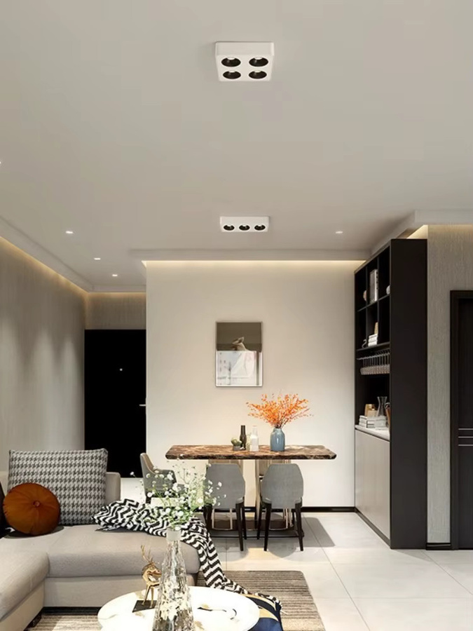 ZYZAO Moderne LED-Aufbau-Deckenleuchte in Weiß, Quadratischer COB-Strahler, Höhe: 3,5 cm - Bild 5