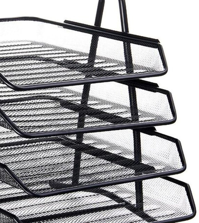 GoolRC Schreibtisch-Aktenorganizer aus Metall mit 4 Fächern in Schwarz
