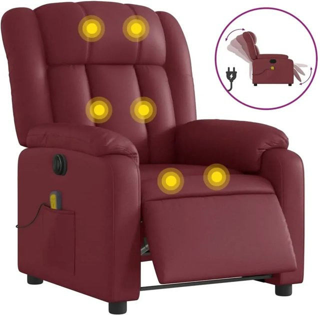 vidaXL Massagesessel Elektrisch Modell 8 in Rot aus Kunstleder - Bild 1