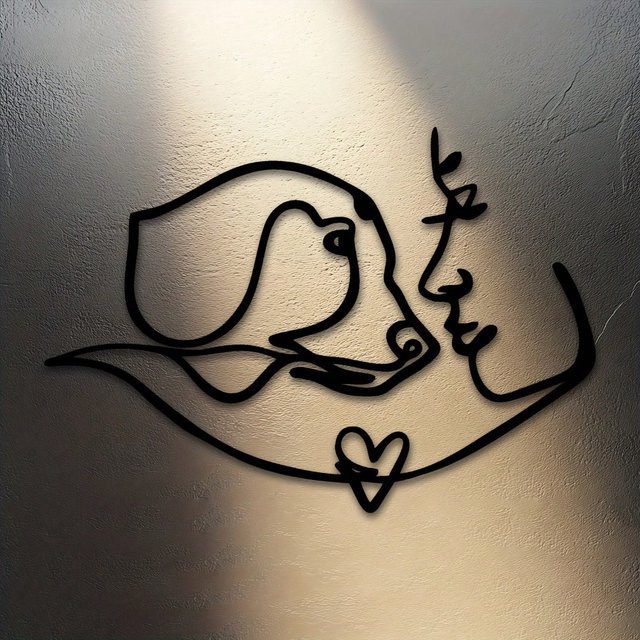 CIFBUY Wandkunst Hunde-Silhouette aus Eisen in Mattschwarz, Höhe: 39,9 cm - Bild 1