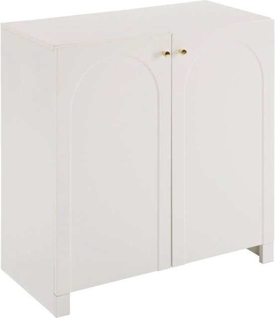 okwish Sideboard mit Türen für dein Wohnzimmer in Weiß, B/T/H: 80 x 40 x 80 cm - Bild 1