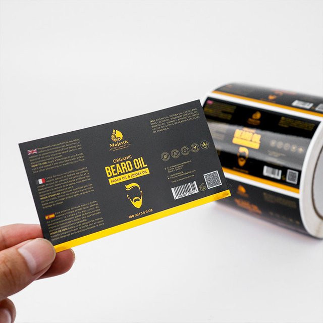 Wasserfeste Vinyl-Flaschenaufkleber mit Barcode für das Gesundheitswesen, matte selbstklebende Verpackungsetiketten in Schwarz für Plastikgläser - Bild 1
