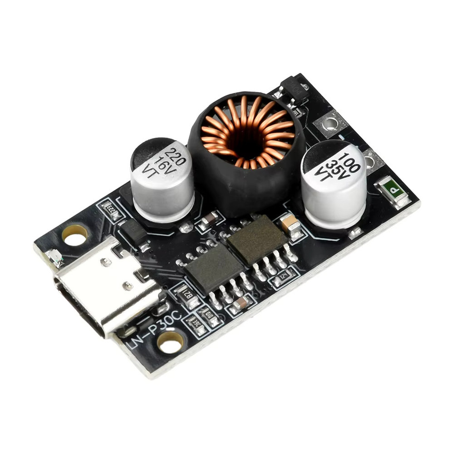 Schnelles Handy Lade Modul DC 10-30V 30W mit USB-C Port für PD3.0 und QC3.0 in Schwarz - Bild 3