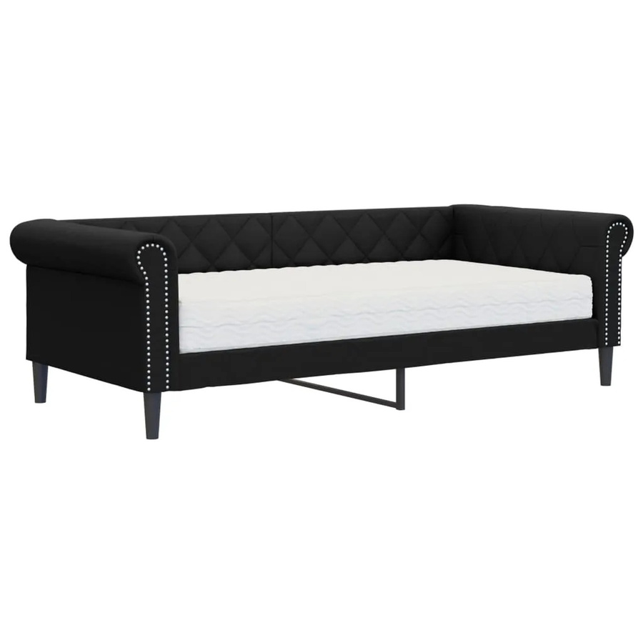 vidaXL Tagesbett mit Matratze in Schwarz aus Kunstleder mit modernem Design B/T/H: 90 x 200 cm - Bild 2