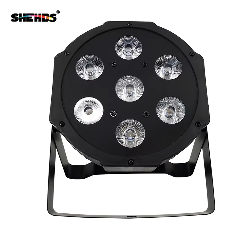8er Set SHEHDS Flache LED Par Bühnenlicht mit DMX Controller, RGBW/RGBWA UV, Schwarz - Bild 1