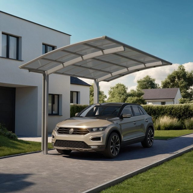 Ximax Carport Portoforte Typ 60 in Edelstahl-Look mit Regenrinne, B/T: 240,5 x 555,8 cm, silberfarben - Bild 1