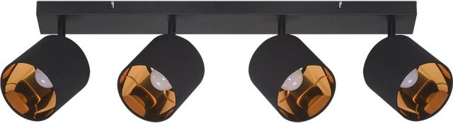 ZMH Deckenlampe Vintage Schwarz 4-flammig mit Stoffschirm und schwenkbarer E14 Fassung - Bild 1