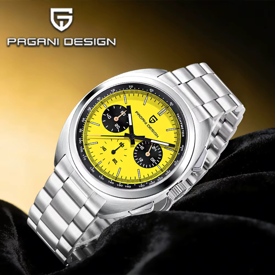 Pagani Design Chronograph, Taucheruhr, Edelstahl, Quarz, Blau, Herren - Bild 4