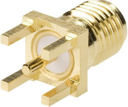 Amphenol SMA-Steckverbinder Buchse SMA6251A1-3GT50G-50 vertikale Einbauweise 50 Ohm Gold - Bild 1