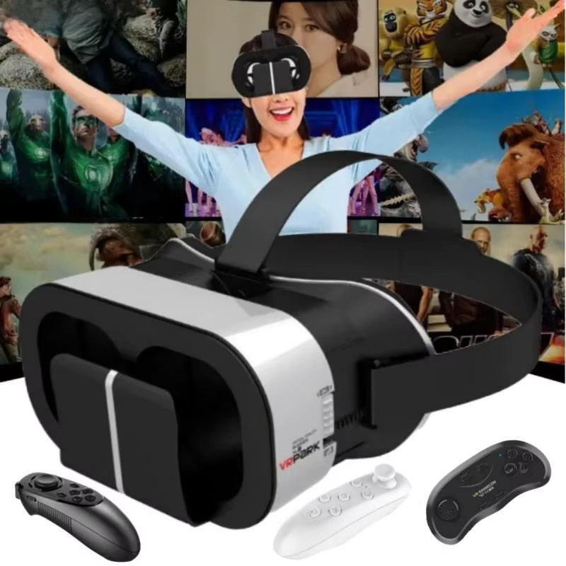VRPARK V5 4K Virtual Reality VR-Brille IMAX 3D-Video VR-Headset in Schwarz für Smartphones bis 6,7 Zoll - Bild 1