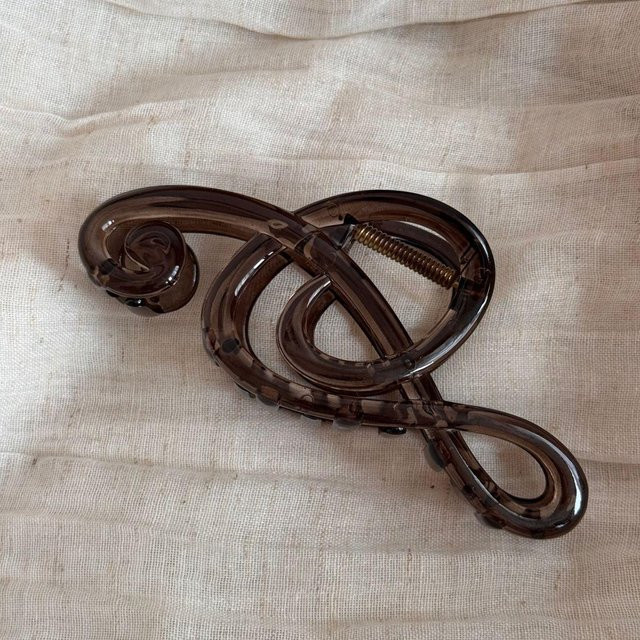 Haarspangen Damen, Mobius-Ringform, braun, matt - Bild 1
